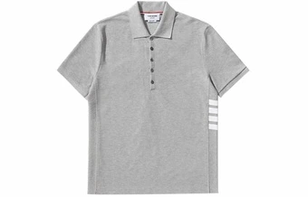 Мужское поло THOM BROWNE с коротким рукавом светло-серое | Китай.рф