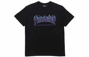Футболка Thrasher 'Пламя', унисекс, черная, японская версия | Китай.рф