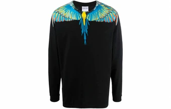 Футболка Marcelo Burlon SS21 с узором перьев на плечах | Китай.рф