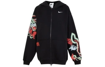 Куртка Nike детская с капюшоном и молнией, черная | Китай.рф
