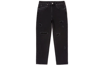 Джинсы Lee Jeans женские зауженные с потертостями, черные | Китай.рф