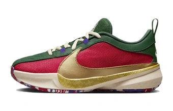 Кроссовки детские баскетбольные Nike Freak 5 GS красно-золотые | Китай.рф