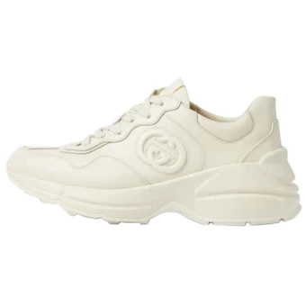 Кроссовки GUCCI Rhyton женские из кожи с логотипом GG, белые | Китай.рф