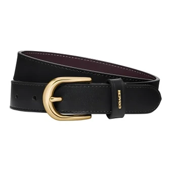Ремень COACH женский кожаный черный с пряжкой с буквой C | Китай.рф