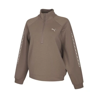 Свитшот PUMA для женщин, овсяный, с воротником-стойкой | Китай.рф