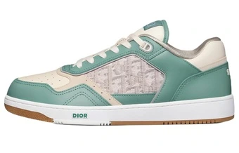 Кроссовки DIOR B27 кожа Oblique принт холщовые удобные повседневные кеды унисекс сине-зеленый кремовый | Китай.рф
