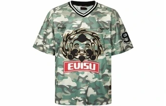 Футболка EVISU с принтом в городском стиле, мужская, свободный крой | Китай.рф
