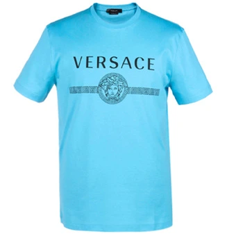 Футболка VERSACE мужская с медузой небесно-голубая | Китай.рф