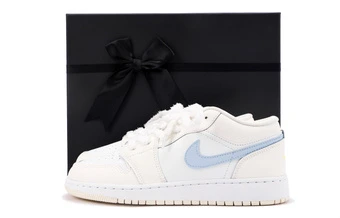 Баскетбольные кроссовки Jordan Air Jordan 1 низкие винтажные GS бело-синие | Китай.рф
