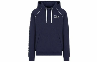 Толстовка EMPORIO ARMANI EA7 мужская синяя с капюшоном | Китай.рф