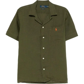 Рубашка Polo Ralph Lauren мужская льняная с коротким рукавом | Китай.рф
