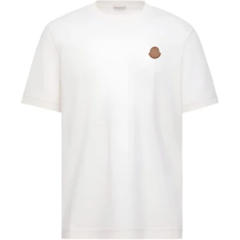 Футболка Moncler Patch Cotton Logo белая мужская, арт. K20918C000378390T034 | Китай.рф