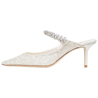 Закрытые тапочки Jimmy Choo Bing серебристые | Китай.рф