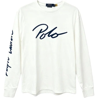 Футболка Polo Ralph Lauren с логотипом Polo, белая, мужская, длинный рукав | Китай.рф