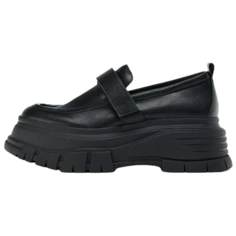 Лоферы ZARA PU 5.5cm женские черные | Китай.рф