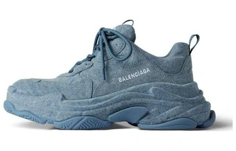 Кроссовки Balenciaga Triple S мужские синие из денима | Китай.рф
