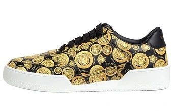 Кеды Versace Ilus Medusa женские черные с золотом | Китай.рф