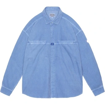 Куртка Cav Empt SS24 с вельветовой отделкой, отложной воротник, синяя | Китай.рф