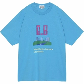 Футболка Cav Empt SS24 с буквенным принтом, синяя | Китай.рф
