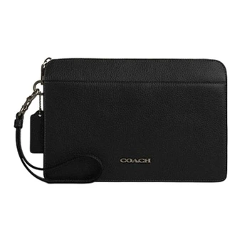 Клатч COACH кожаный с логотипом, мужской, черный | Китай.рф