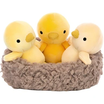 Плюшевая игрушка JELLYCAT цыпленок в гнезде, 13 см | Китай.рф