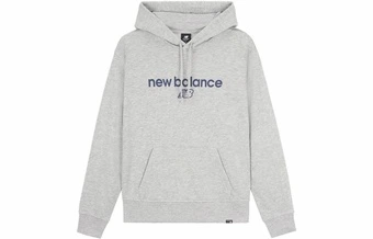 Худи New Balance с принтом свободного кроя мужское серое | Китай.рф