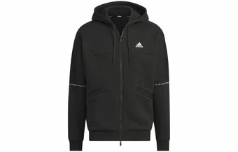 Толстовка adidas с капюшоном и молнией, унисекс, черная, с логотипом | Китай.рф