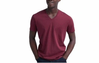 Футболка UNIQLO мужская V-образным вырезом, быстросохнущая, цвета бордо | Китай.рф