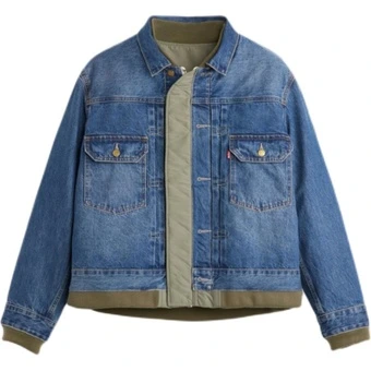 Куртка мужская Levi's x Sacai двусторонняя джинсовая с нейлоном | Китай.рф