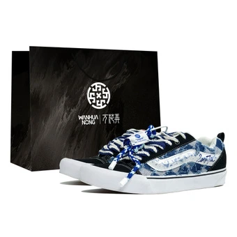 Кроссовки Vans Knu Skool унисекс черно-белые | Китай.рф