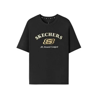 Футболка Skechers унисекс угольно-черная с круглым вырезом | Китай.рф