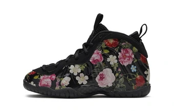 Детские баскетбольные кроссовки Nike Foamposite One Little Prm PU с цветочным принтом, черные | Китай.рф