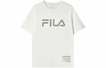 Футболка FILA с логотипом для мужчин, бело-серая | Китай.рф