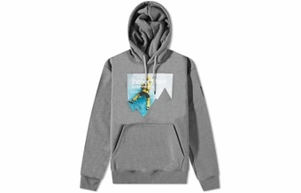 Худи мужское The North Face с принтом, серое | Китай.рф
