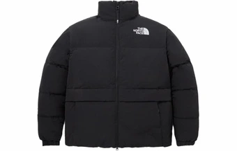 Куртка The North Face пуховик короткий с воротником стойкой унисекс чёрный | Китай.рф