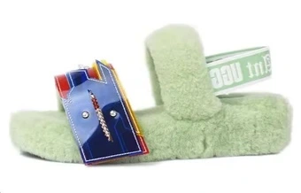Шлепанцы UGG ALIENANT x UGG из овчины женские зеленые | Китай.рф