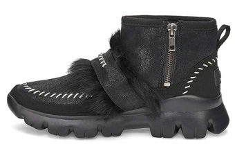 Зимние угги UGG Fluff Punk из кожи и овчины, женские, черные | Китай.рф