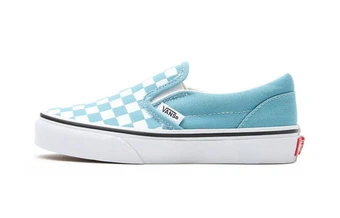 Кроссовки Vans Slip-On детские из холста сине-белая клетка | Китай.рф