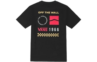 Футболка Vans с принтом в клетку для женщин, черная | Китай.рф