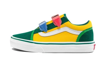 Кеды Vans Old Skool Crayola детские, зелено-желтые, низкие | Китай.рф