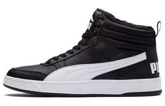 Кроссовки Puma Rebound Street V2 Fur унисекс средние черно-белые | Китай.рф