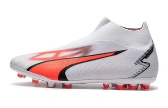 Детские футбольные бутсы PUMA Ultra Match LL MG Jr бело-красные | Китай.рф