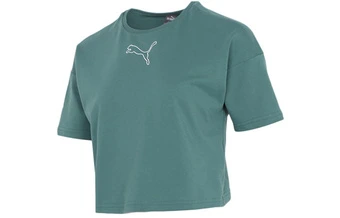 Футболка PUMA для бега и тренировок укороченная женская зеленая | Китай.рф