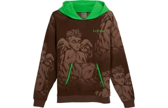 Худи PUMA с принтом ангела, мужское, коричнево-зеленое | Китай.рф