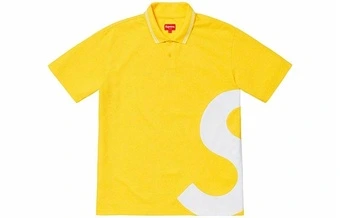 Поло Supreme SS19 с боковым логотипом S унисекс желтое | Китай.рф