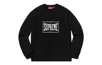 Толстовка Supreme с логотипом на груди черная | Китай.рф