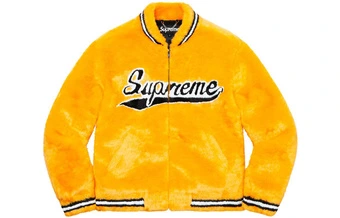 Куртка Supreme SS20 Week 1 из искусственного меха, бейсбольная, унисекс, желтая | Китай.рф