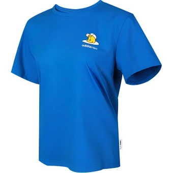Футболка adidas neo W GDTM BF TEE женская, синяя, из хлопка | Китай.рф