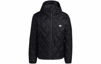 Пуховик adidas Originals стеганый с капюшоном черный мужской | Китай.рф