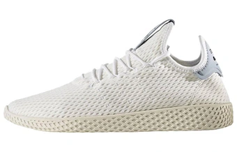 Кроссовки теннисные Pharrell Williams x adidas Originals Tennis Hu Tactile Blue бело-голубые | Китай.рф